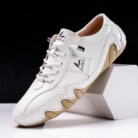 Zapatos informales de cuero hechos a mano para hombre, zapatillas con cordones, mocasines transpirables, suaves, planos, para conducir - details 3