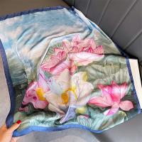Bufanda cuadrada de seda con estampado de moda de 90CM para mujer, diadema de diseño, pañuelo para mujer, Hijab, chal, Foulard Echarpe para la cabeza - details 14