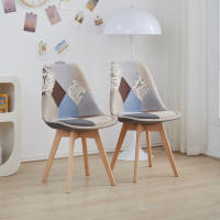EGOONM-Sillas de comedor modernas con patas de madera maciza, muebles para el hogar, sillas de Bar, ocio, oficina, Patchwork, 4 piezas por juego - details 13