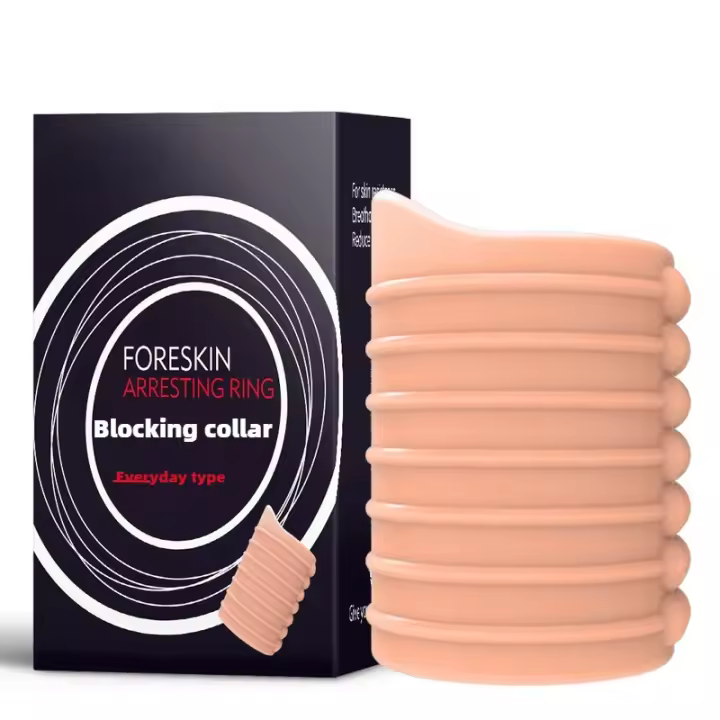 Anillo de corrección de prepucio para hombres, Juguetes sexuales de resistencia para erección, retraso de la carne, eyaculación, manga con forma de tornillo, 3 tamaños - 1