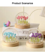 Flor de tulipán Artificial, adornos de luz nocturna hechos a mano, mesita de noche DIY, lámpara LED de noche, decoración de escritorio para dormitorio, regalos de cumpleaños, lámpara de mesa - details 13