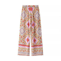 Conjunto de pantalones retro con estampado geométrico de cintura alta y cinturón sexy para mujer Moda femenina - details 7