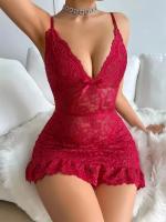 Lencería delicada, camisón Sexy sin entrepierna, conjunto de bragas con sujetador hueco, ropa interior erótica de encaje, camisón Sexy para mujer - details 8