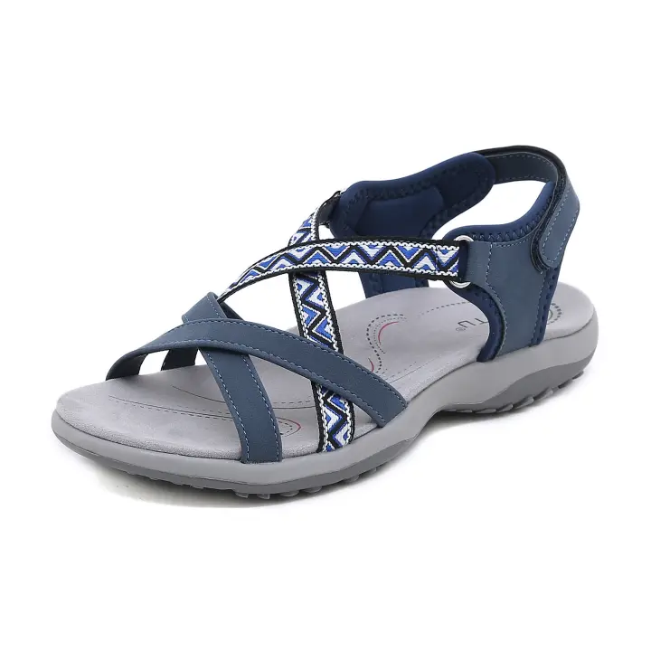 Sandalias deportivas informales para mujer, zapatos de plataforma cómodos, ligeros, con Velcro, para la playa - 1