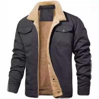 Otoño Invierno hombres chaquetas cálidas abrigos cuello vuelto abrigo cálido masculino - details 5