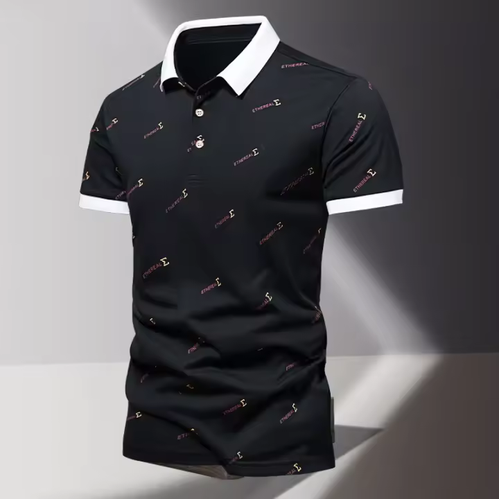 Polos de Algodón 100% para Hombres Verano 2024 Manga Corta Camisetas de Moda Transpirables - 1