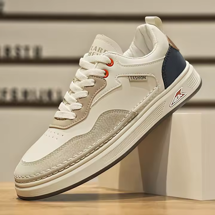 Nuevos Zapatos Deportivos Versátiles De Moda, Zapatos De Tablero Bajos De Cuero Casual Para Hombres - 1