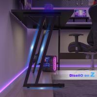 Mesa de Juego en Forma de L 130x130cm Soporte para Monitor Soporte para Auriculares - details 34