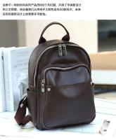 Mochila retro simple de cuero casual para viajes diarios, primera capa de cuero de vaca, mochila para mujer, bolso de cuero suave. - details 12