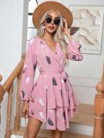 Vestido corto de manga larga con cordones para mujer, minivestido Vintage elástico, elegante y bonito, de lujo, promoción - details 17