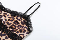BUNO-Conjuntos de pantalones con estampado de leopardo para mujer, Tops sin mangas con cuello Halter, pantalones de pierna recta ajustados de cintura alta, ropa de calle femenina de primavera 2025 - details 17