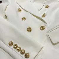 Chaqueta de diseñador de alta calidad para mujer, chaqueta clásica con doble botonadura y botones de León de Metal, talla exterior, S-5XL, 2025 - details 9