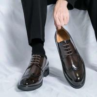Producto más vendido 2025, zapatos de vestir de oficina de cuero genuino para hombre, estilo clásico italiano de lujo, Oxford - details 5