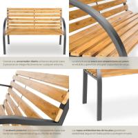 Banco de Jardín Exterior, Madera Lacada y Hierro Fundido, Diseño Elegante, Resistente y Estable, Patio y Terraza - Tradicional - details 6