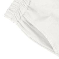 Pantalones Cortos de Lino y Algodón para Mujer Color Sólido, Cintura Suelta, Bolsillo, Botón, Moda Casual - details 25