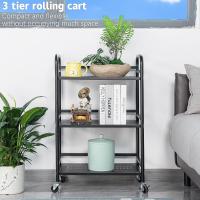 Carrito Cocina,Carro Auxiliar de Metálicos de 3 Niveles Cocina o Multiuso con Ruedas,para el hogar,60×30×75cm,Blanco - details 25