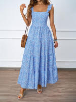 202025 Vestido largo de fiesta de vacaciones en la playa sin espalda con punto ondulado a la moda de verano para mujer - details 1