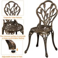 Conjunto de Mesa y Sillas Exterior Juego de Muebles de Aluminio para Jardín Balcón Terraza Blanco,44x44x85,5cm - details 15