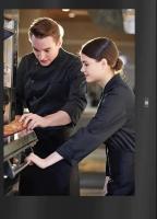 Uniformes de Chef profesional, chaqueta de cocina de manga larga personalizada, abrigo de cocinero para hombres y mujeres, logotipo impreso gratis, disfraces de Patissier, Tops - details 11