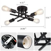 Lámpara Led de techo moderna para sala de estar, accesorio de iluminación interior, Base de bombilla E26, color negro, estilo nórdico minimalista - details 1