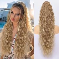 Peluca con cola de caballo con Clip para permanente de maíz, Clip ombré en cola de caballo larga ondulada y rizada, extensión de cola de caballo con cordón, peluca de cola de caballo para fiesta - details 13