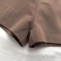 Pantalones cortos informales para mujer Corte en A, cintura alta, elegante para oficina con cinturón, vintage para primavera y verano - details 10
