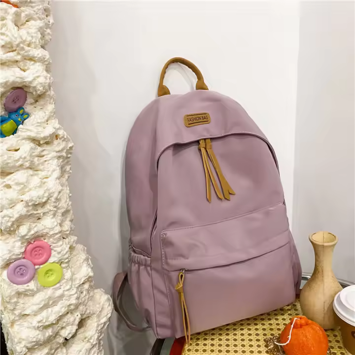 Mochila escolar para niñas, mochila sencilla para estudiantes de secundaria, universidad, bonita, bolsa de viaje, nailon de alta calidad - 1