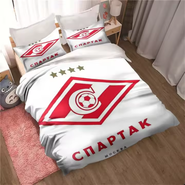 Conjunto de Ropa de Cama de Fútbol FC Spartak Moscow Cubierta de Colchón con Funda de Almohada Personalizable - 1