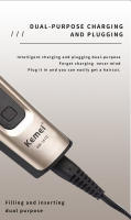 Kemei-cortadora de pelo eléctrica para hombre, afeitadora recargable, profesional, para Barbero y barba - details 5
