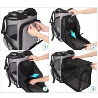 Mochila transportadora transpirable para gatos, bolsa de viaje plegable para transporte de mascotas, expandible, gran capacidad, creativa para gatos y perros - details 4