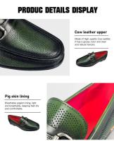 Hermosos hombres informales de verano, transpirables y antideslizantes, nuevos modelos de negocios, zapatos cómodos de cuero genuino para hombres - details 8