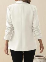 Blazer ajustado con solapa para mujer, color negro, Primavera - details 7