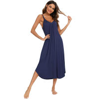 2025 Ropa de verano nueva, ropa de casa, ropa de mujer europea, camisón sexy con tirantes cómodos y de gran vuelo. - details 7