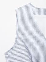 Chaleco Sin Mangas con Cuello en V para Mujer Estampado a Rayas Moda de Verano Informal - details 3
