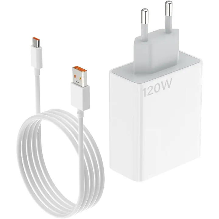 120W Cargador rápido de con cable tipo C de 1 metro para teléfono Android/adaptador Adaptador de corriente USB C Compatible con 12T 11T Pro/Note 11s/Note 10 Pro/Note 12 Pro +/K50 Ultra/K50 Pro - 1