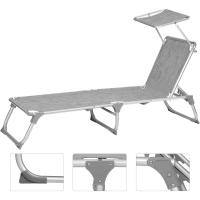Silla de Senderismo Tumbona Reclinable Plegable, Ligera, 55 x 193 x 31 cm, Carga 150 kg - details 3