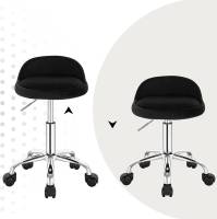 Taburete de oficina de terciopelo con ruedas, taburete giratorio, altura del asiento ajustable, altura 43-54,5 cm - details 21