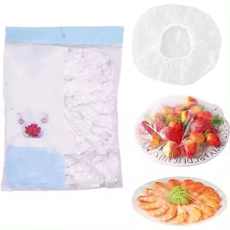 Saran Wrap & Plastic Bags, paquete de 100 bolsas de almacenamiento frescas, bolsas de conservación de alimentos para frutas y tapas - 1
