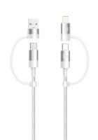 Cable cargador USB C 4 en 1, cable de carga universal 3.3FT 48 husillos de poliéster tejido, cable cargador múltiple de 65W con adaptador USB C/Lightning - details 0