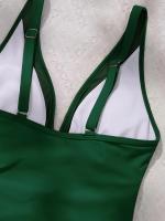Bañador negro de una pieza para mujer, traje de baño de realce con Control de barriga, Tankini de una pieza - details 20