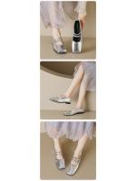 Zapatos de punta cuadrada para mujer, planos, estilo francés, Mary Jane, zapatos coreanos de suela blanda para mujer. - details 5
