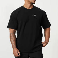 Camiseta deportiva de algodón para hombre, camisa holgada de media manga estilo Hip hop, cómoda y transpirable, Top con hombros caídos, Verano - details 1