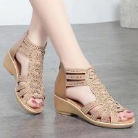 Sandalias Romanas de Cuero Suave Zapatos de Tacón para Mujer Verano 2025 Diseño Casual de Moda - details 4