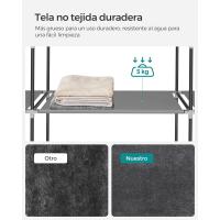 Armario Plegable de Tela 4 Barras, 4 Bolsillos Laterales, Almacenamiento, Negro RYG094B02 - details 18