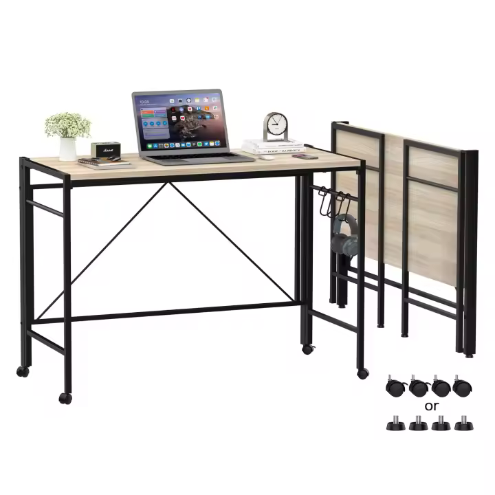 Rcynview  Escritorio Plegable Estilo Clásico Ancho de Escritorio de 80cm Profundidad de 45cm - 1