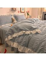 Conjunto de Rifleado de Seda de Luca Rosa Funda de Edredón Ligera Suave de Alternativa de Plumífero Gris con Escritorio de Cama y Fundas de Almohada - details 4