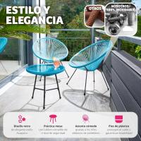 Conjunto de Exteriores de Jardín de Acero 2 Sillas y Mesa de Cristal Resistentes a la Intemperie - details 13