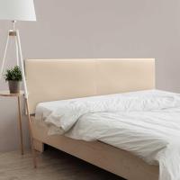 Cabecero de Polipiel o Tela Acualine Liso Dual Dividido en 2 Piezas Tapizado de Alta Gama Cabezal Tapizado Moderno (Tela Beige, 190cm Dual (Camas 180/190)) - details 6