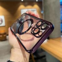 Funda de carga inalámbrica Magsafe transparente de lujo para iPhone 11 12 13 15 16 Pro Max 14 Plus X Xs XR cubierta chapada suave magnética - details 6