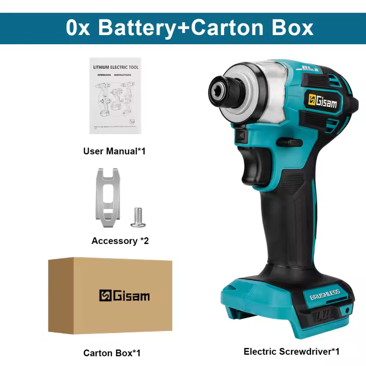 Kit de Destornillador Eléctrico Sin Escobillas 688N.m de 8 Velocidades 1/4 Pulgada para Batería Makita 18V Kit de Destornillador de Impacto Inalámbrico - 1